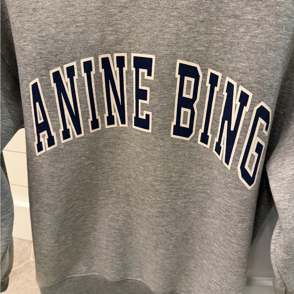 Anine Bing Charcoal Crew Neck Sweatshirt - Picture 2 of 6
